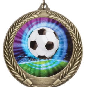 Soccer Award Medal – Ball Design – Gold, Silver, Bronze – 2 1/2" - Image 1