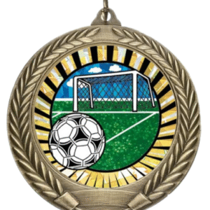 Soccer Award Medal – Ball Design – Gold, Silver, Bronze – 2 1/2" - Image 1