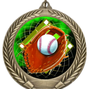 Baseball Award Medal – Ball Design – Gold, Silver, Bronze – 2 1/2" - Image 1
