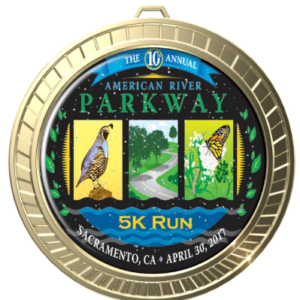 Custom Epoxy Full Color Insert Medals 2 1/2" Free Ribbon Red White Blue ( Min. Order 50) - Image 1