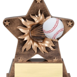 Resin Baseball Star Trophy – 5 1/2" – Includes Free Engrave – Perfect for Teams & Tournaments - Image 1