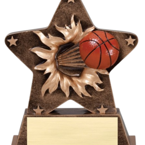 Resin basketball Star Trophy – 5 1/2" – Includes Free Engrave – Perfect for Teams & Tournaments - Image 1